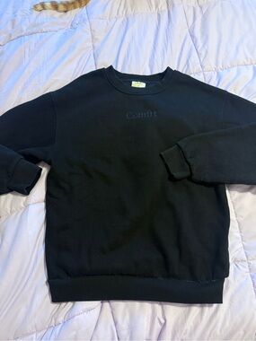 Unisex Black 'Comfrt' Crewneck Sweatshirt